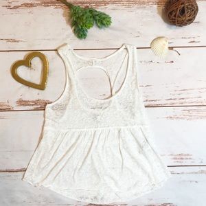 Abercrombie And Fitch white burnout tank size lg